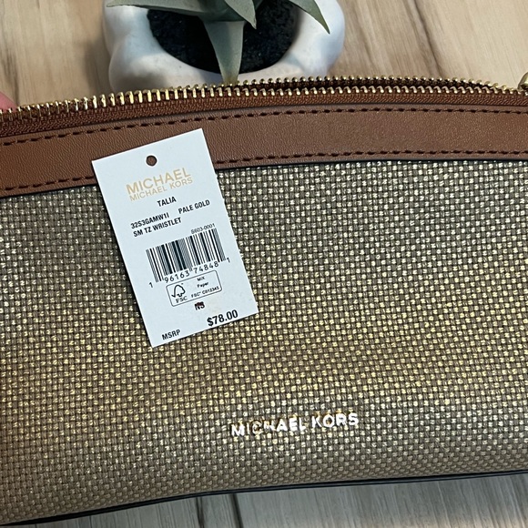 Michael Kors Talia Small Canvas Wristlet NWT - Picture 6 of 9